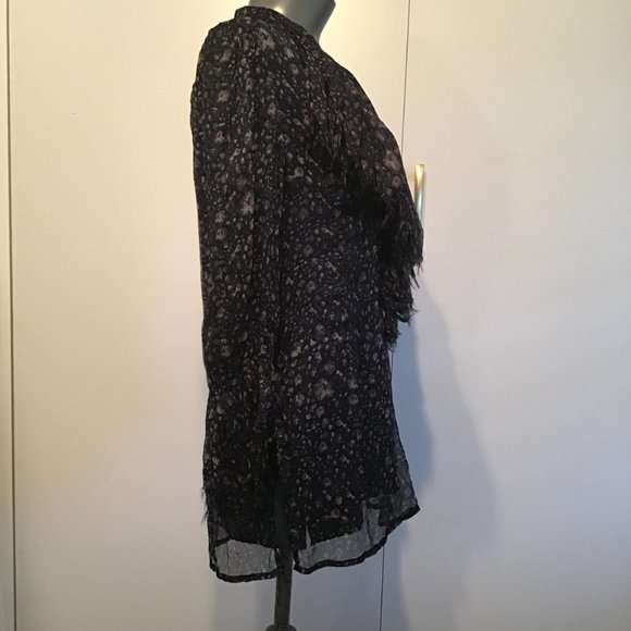 Catherine Malandrino Floral Ruffle Silk Blouse - Picture 2 of 15